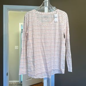 Tags on loft striped long sleeve top the vintage soft line size medium